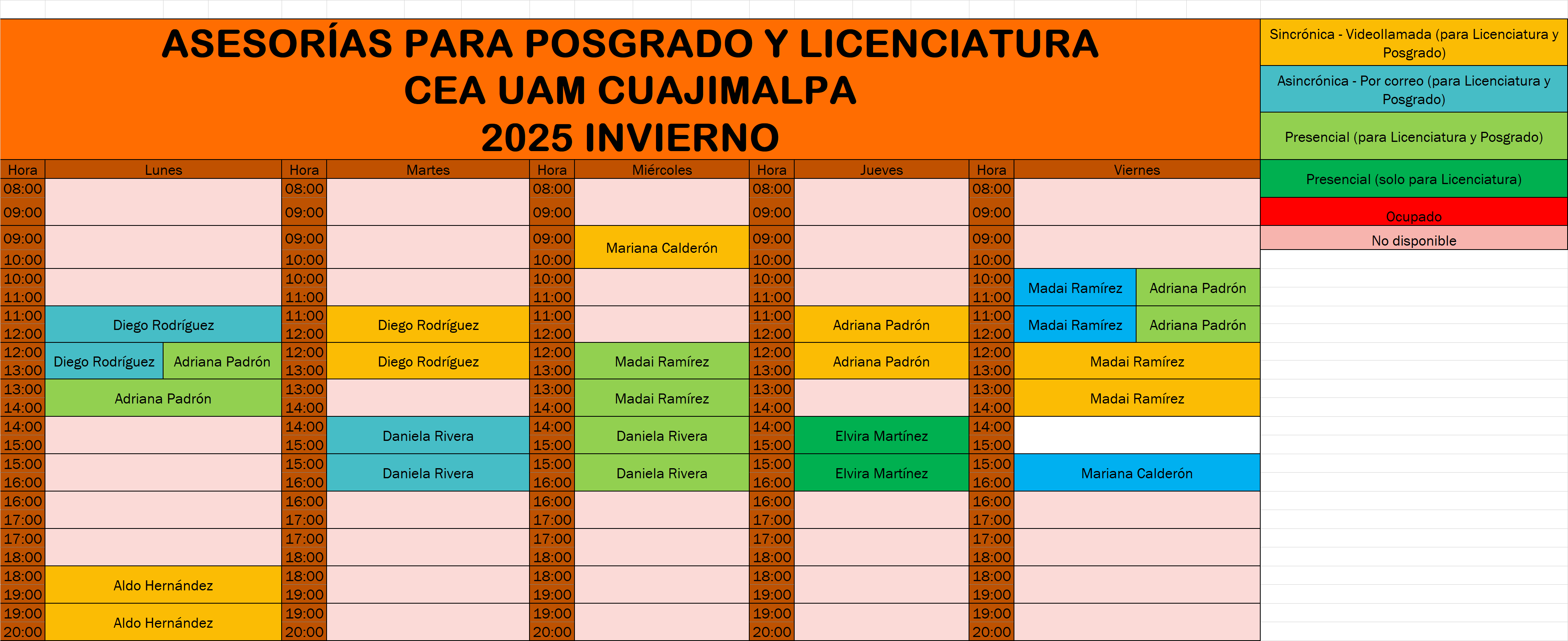 Horarios 25I