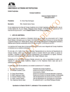 Acta de la sesión CUA-61-11