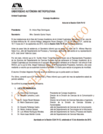 Acta de la sesión CUA-70-12