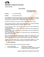 Acta de la sesión CUA-72-12