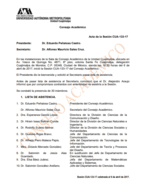Acta de la sesión CUA-133-17