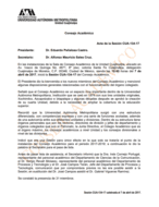 Acta de la sesión CUA-134-17