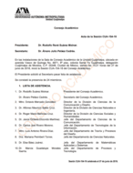 Acta de la sesión CUA-154-18