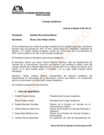Acta de la sesión CUA-164-19
