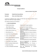 Acta de la sesión CUA-168-20