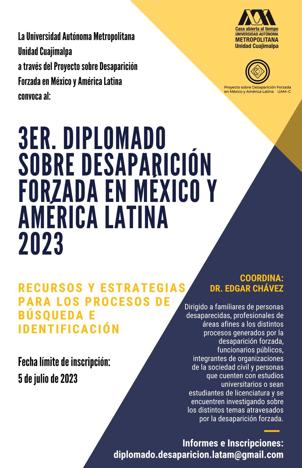 Cartel Diplomado 2023 Desaparición forzada