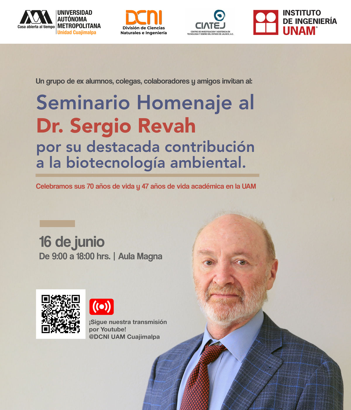 Flyer del Seminario del Dr. Sergio Revah