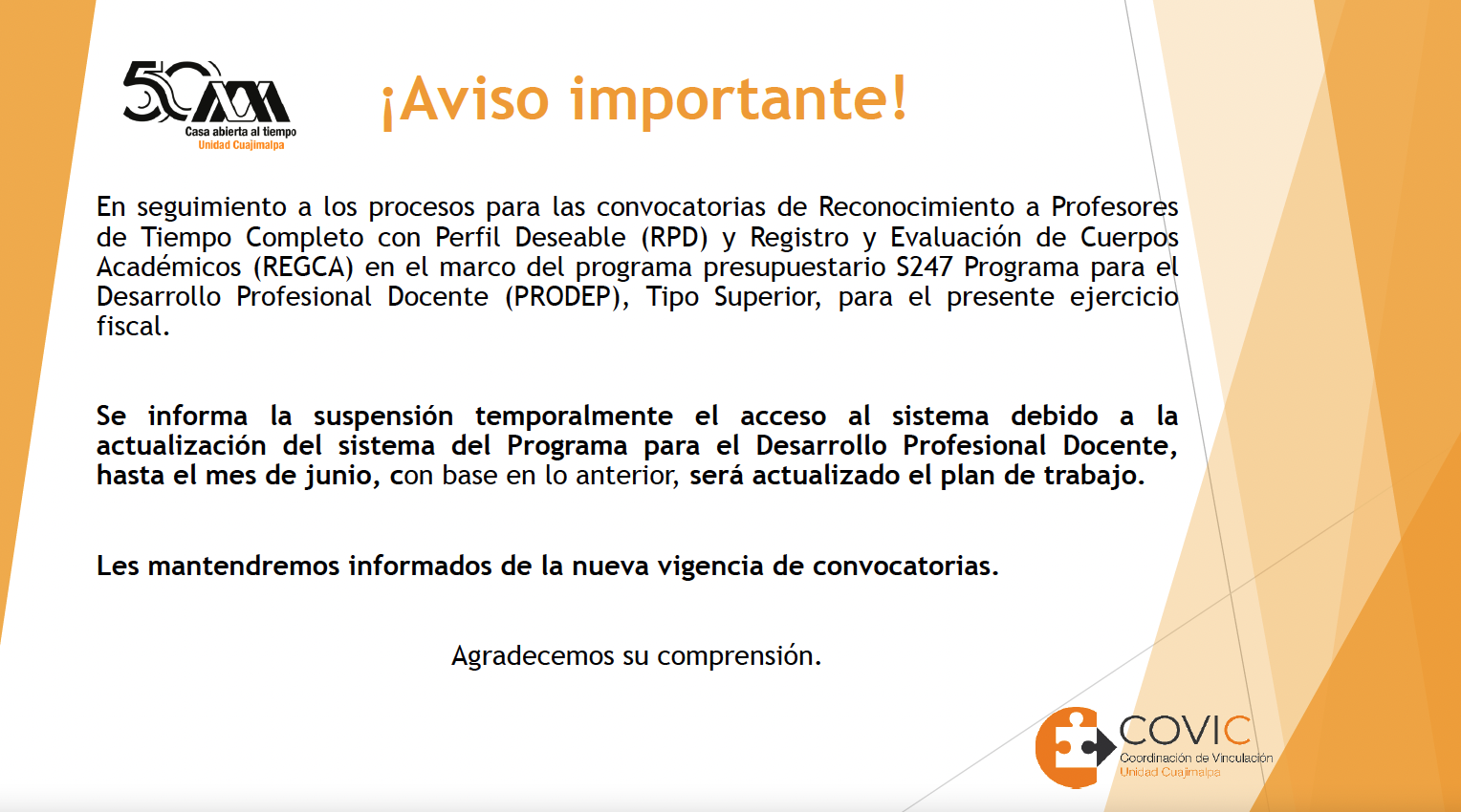 Aviso Covic May 14