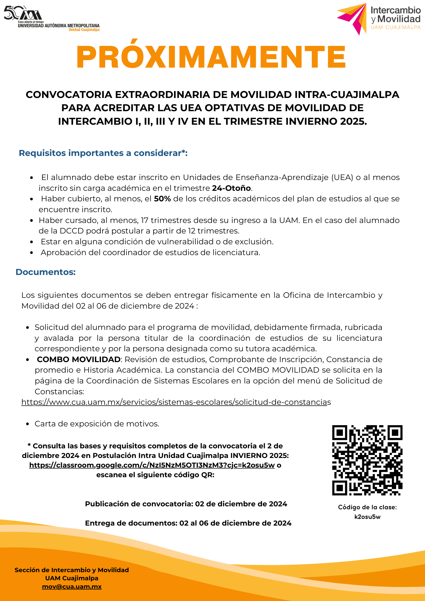 Convocatoria IntraUAM 2024