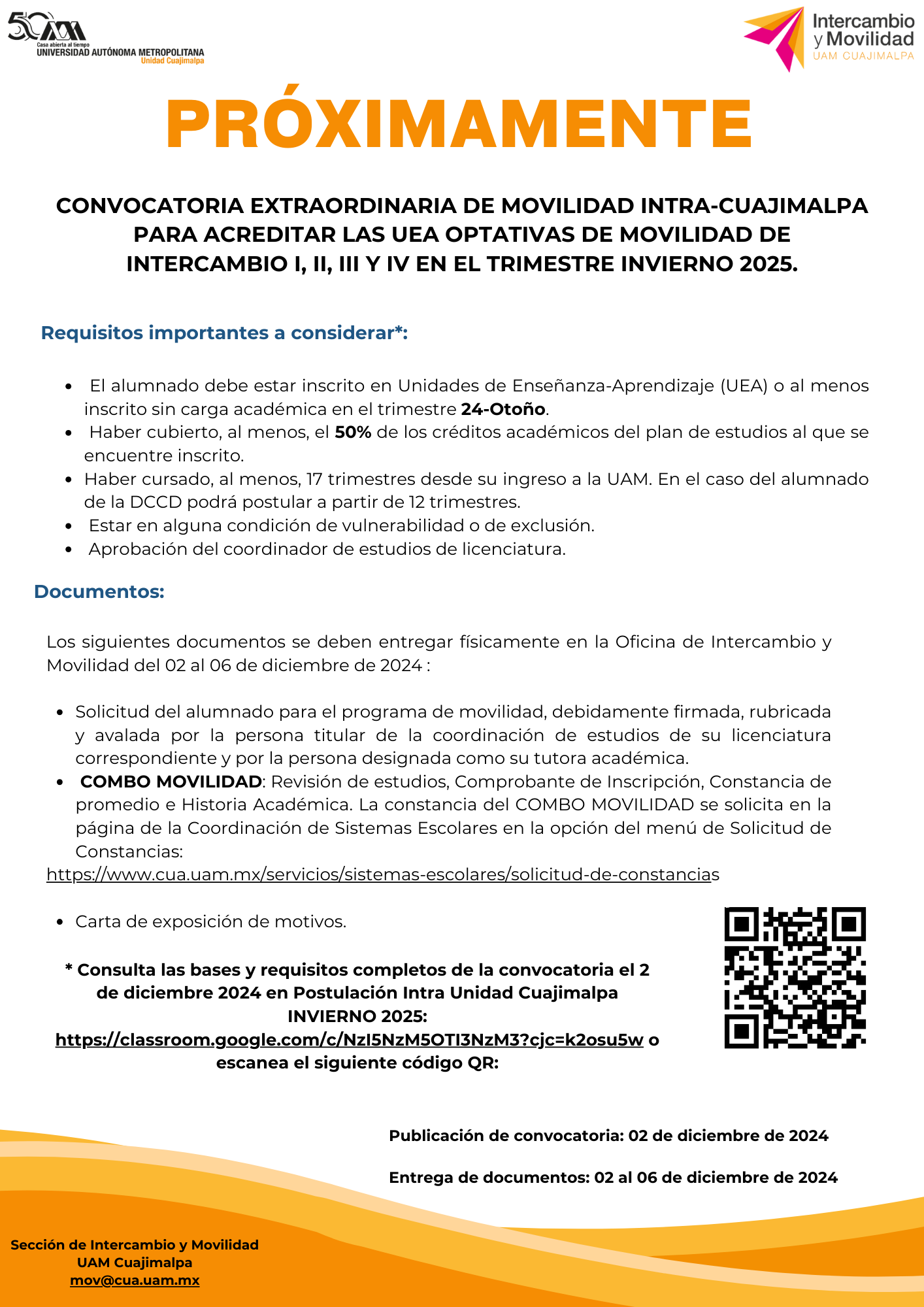 Convocatoria IntraUAM 2024