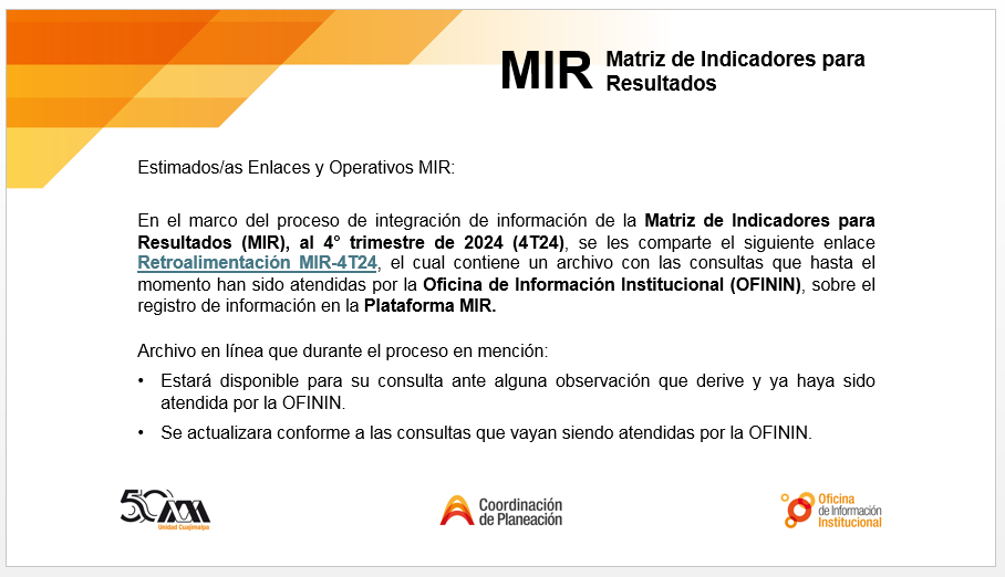 Retroalimentación MIR - 4T24 (En línea)