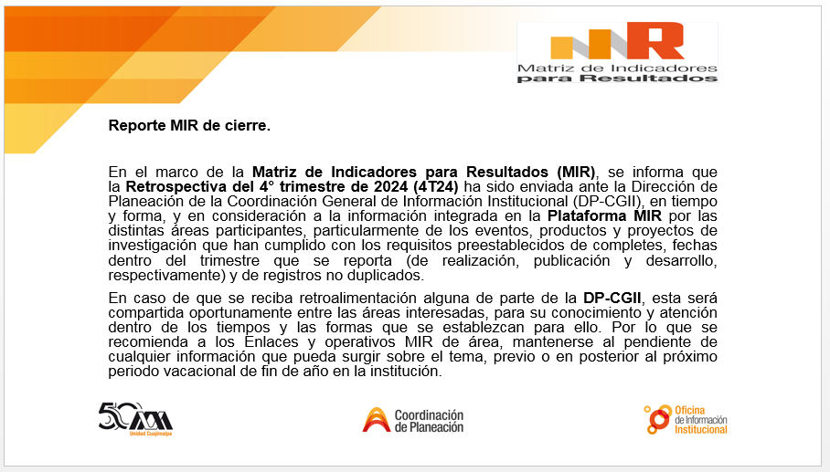  Reporte MIR de Cierre (16/12/2024).